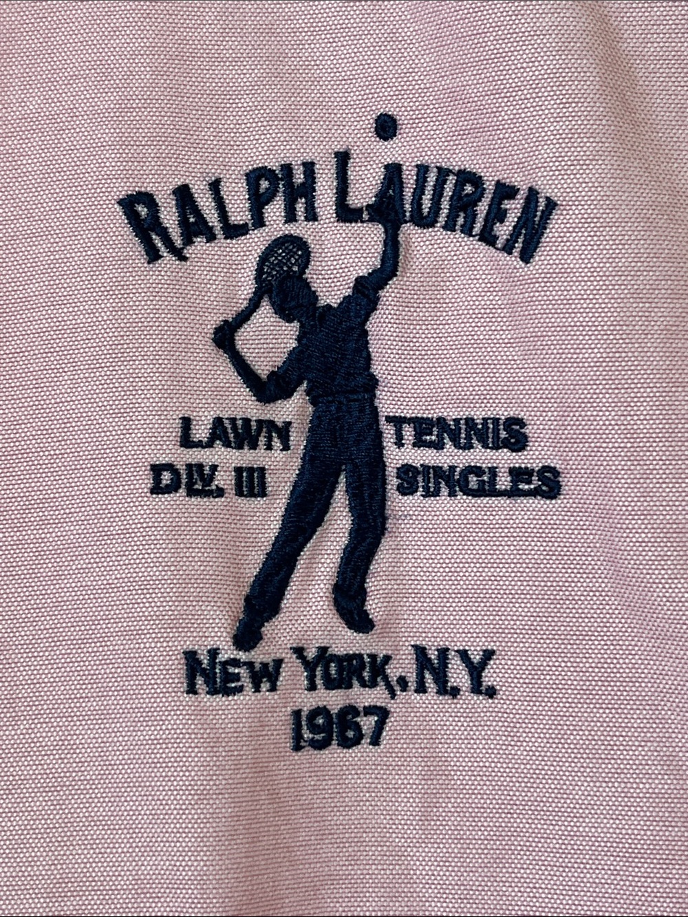 Ralph Lauren Pink Button-Down Shirt  White Collar Cotton Embroidered Size 6 - Picture 3 of 9